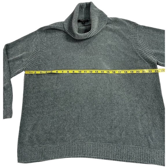 Lafayette 148 Women’s 100% Silk Sweater Turtleneck Gray Size XL Soft Winter - Picture 6 of 9